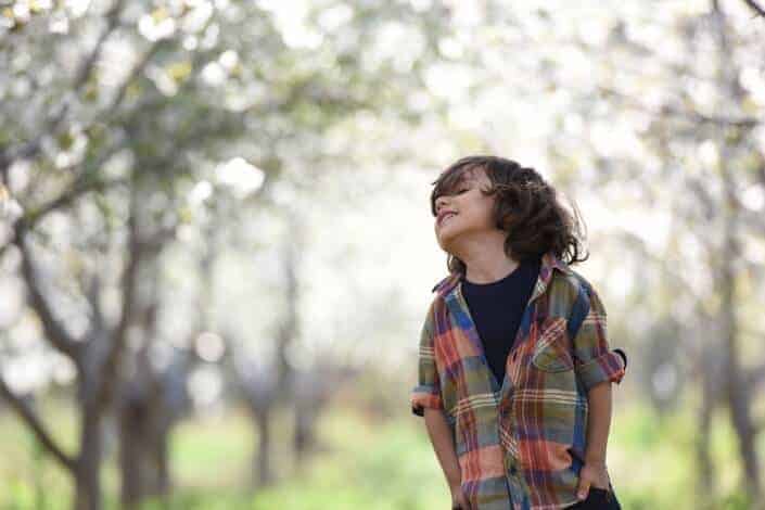 Happy young kid at the park