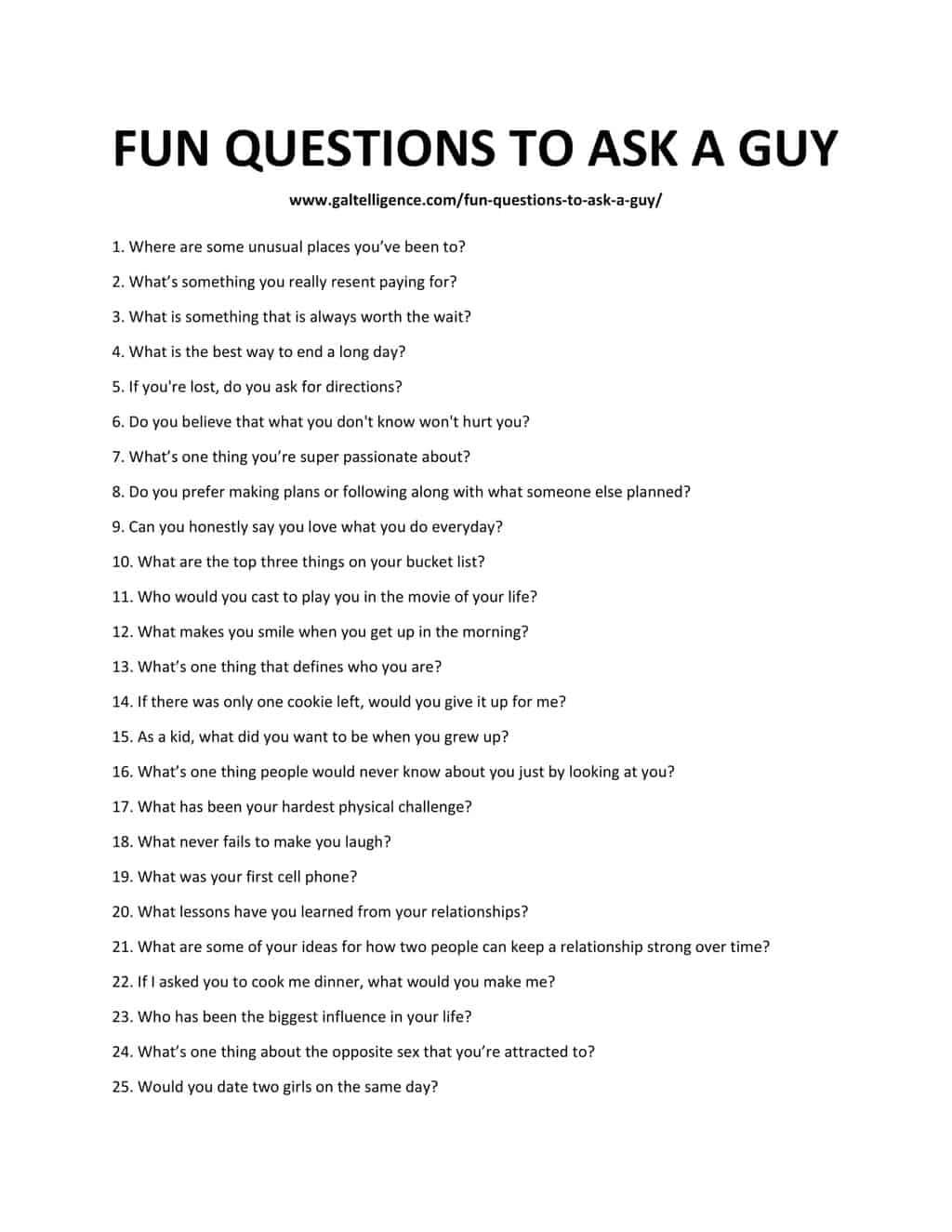 downloadable list of questions