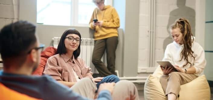 People Sitting Near Each Other