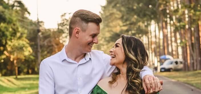 Couple smiling at each other
