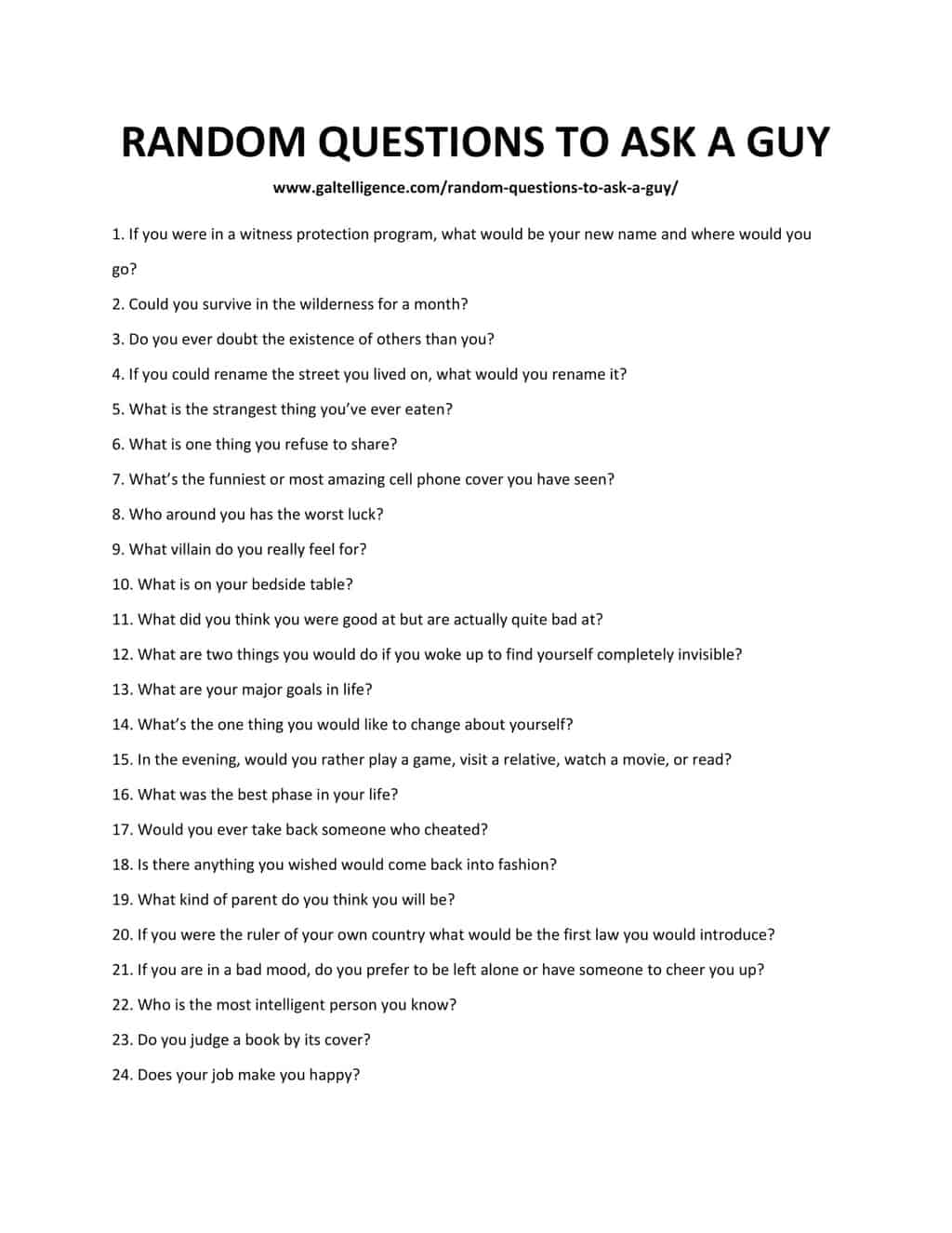 printable list