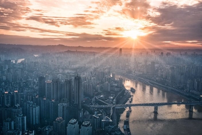 aerial view of city at daytime