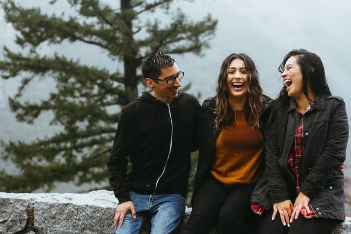 Three Friends Having Fun