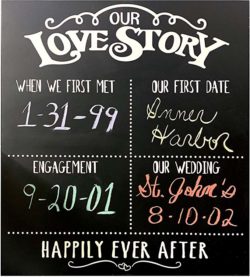 Love story chalk board