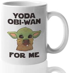 Yoda Obi-Wan For Me printed on a white mug