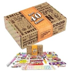 VINTAGE CANDY CO 40TH BIRTHDAY RETRO CANDY GIFT BOX - 1980 Decade Childhood Nostalgic Candies (1)