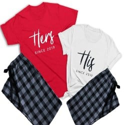 Best Anniversary Gifts for Boyfriend - His & Hers Couple Matching Pajamas (2)