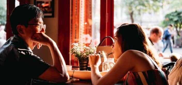 a couple talking to each other 