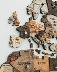 Wooden Travel Push Pin Map