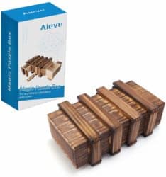 Wooden Puzzle Box with Secret Compartment