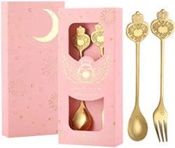 Gold Coffee Spoon and Fork