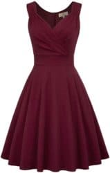 GRACE KARIN Women's 50s 60s Vintage Sleeveless V-Neck Cocktail Swing Dress