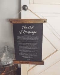 Best unique bridal shower gifts - The Art of Marriage Poem + Personalized Frame