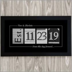 Best unique bridal shower gifts - Wedding Date Sign