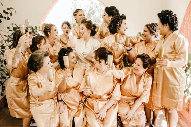 Bride and Her Bridesmaids Having Fun - Bridal Shower Favors