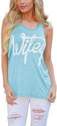 Woman wearing a Wifey Tank Top