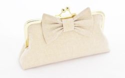 Metallic Gold Linen Clutch