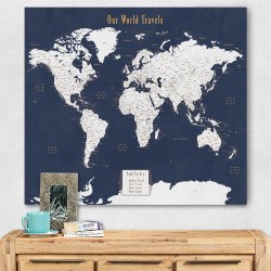 Couple Travel Map Push Pin