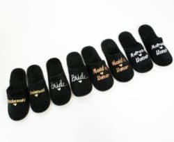 Bridesmaid Black Slippers