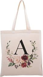 Floral Initial Tote Bag Bridesmaid