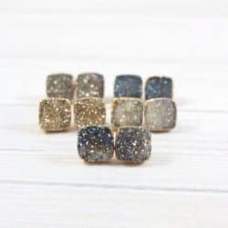 Raw Druzy Earrings