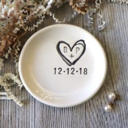personalize white dish ring holder