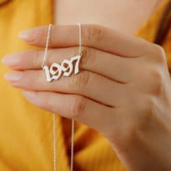 best personalized bridal shower gifts - Year Necklace
