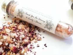 Himalayan salts on a glass tube with cork