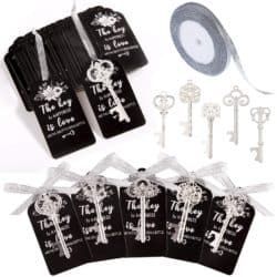 Key Bottle Openers with black cards