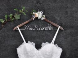 Personalized Wedding hanger made of wood and wire