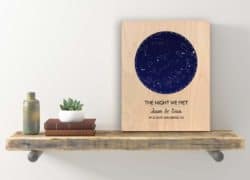 Star Map Print on a hanging shelf
