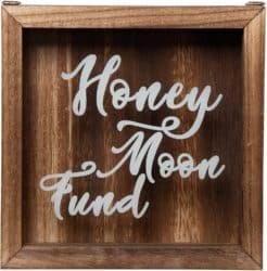Wooden Honeymoon Fund Shadow Box