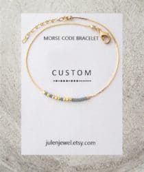 cheap personalized bridal shower gifts - Thin Morse Code bracelet