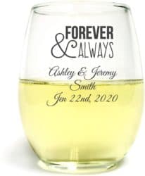 personalized bridal shower favors - Forever and Always 9 Oz Toasting Glasses