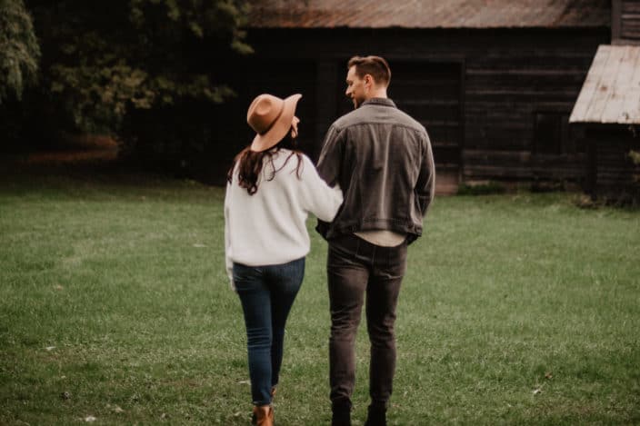 sweet couple looking at each other