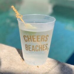 Frosted Party Cups with Fancy Straw