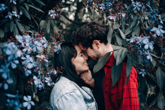young couple looking at each other
