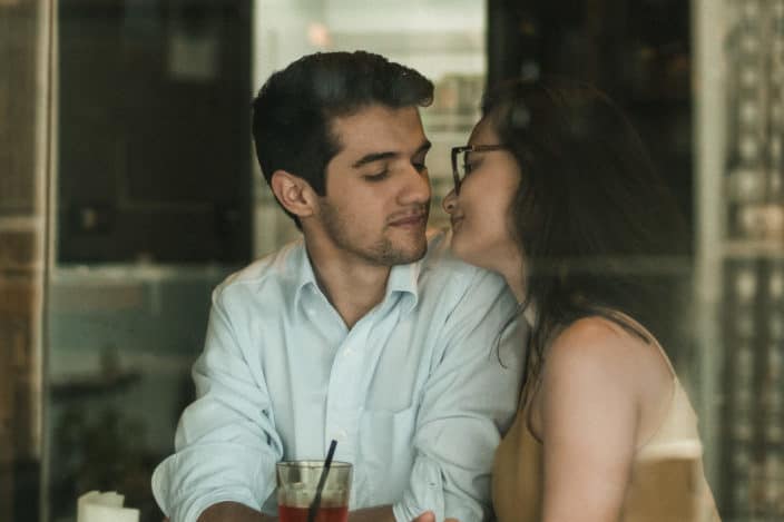 couple looking closely at each other