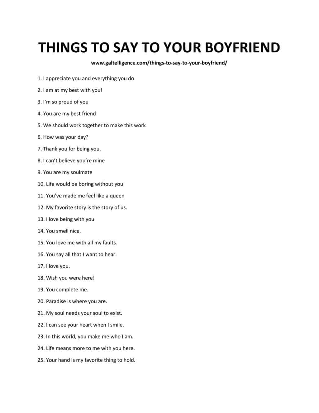 Downloadable and printable list