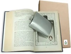 Sneaky Books Recycled Hollow Book Hidden Flask Diversion Safe (Flask Included)