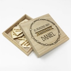 10 Reasons Why I Love You Wooden Box and Hearts