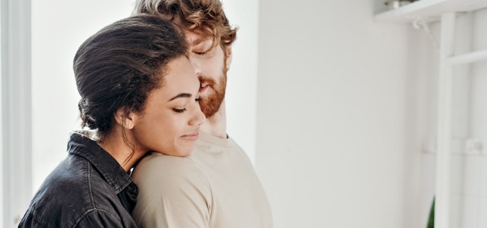 Woman Hugging Her Man