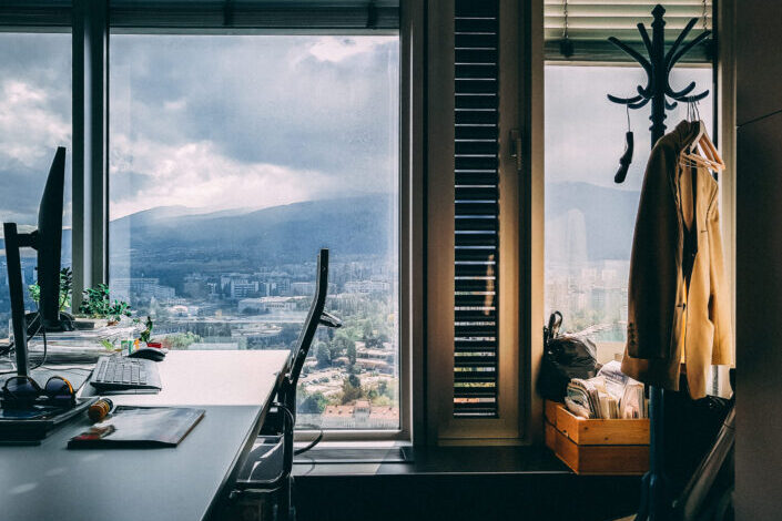 Room with a beautiful view through the window.