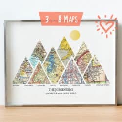20th anniversary gifts for husband - Personalized adventure map