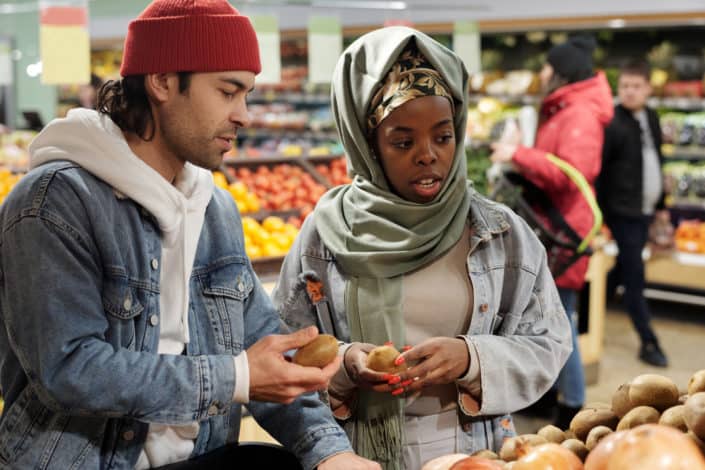Couple shopping together