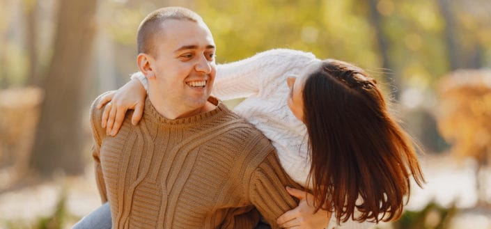 Happy couple at the park