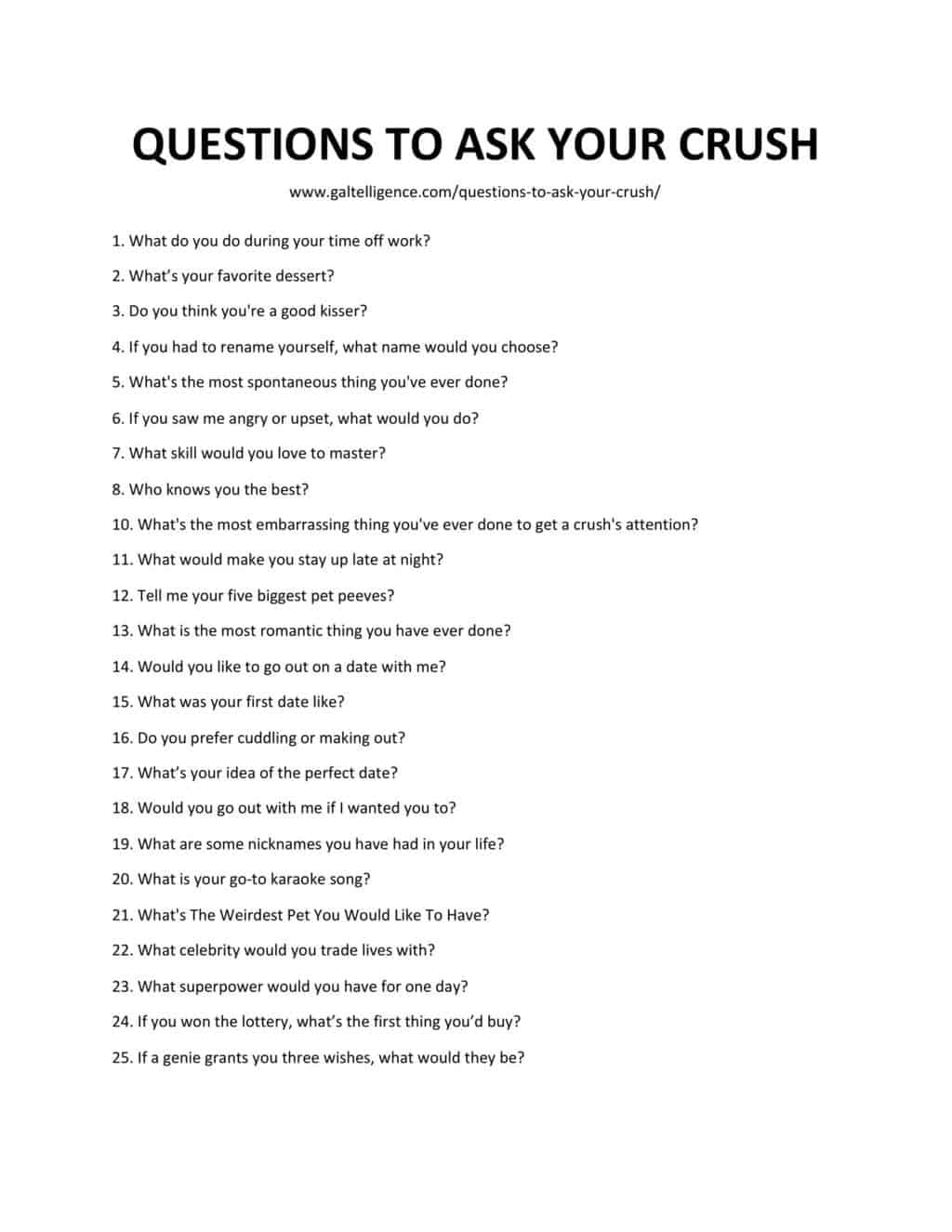 downloadable list of questions