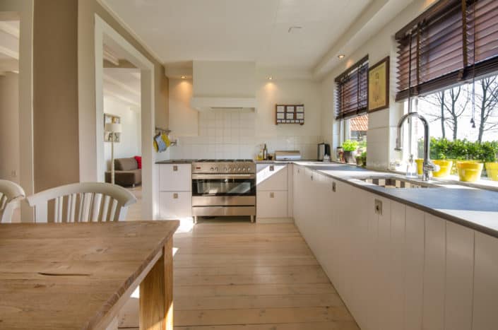 A clean and empty kitchen