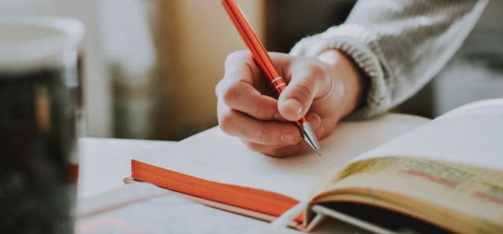 Person Holding Orange Pen