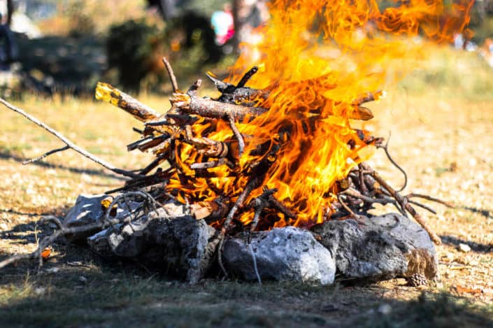 Bonfire burning